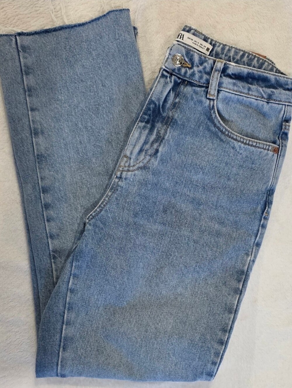 ZARA High Rise•Straight Leg•Ankle Rigid Jean•Classic Light Blue Women's Jeans